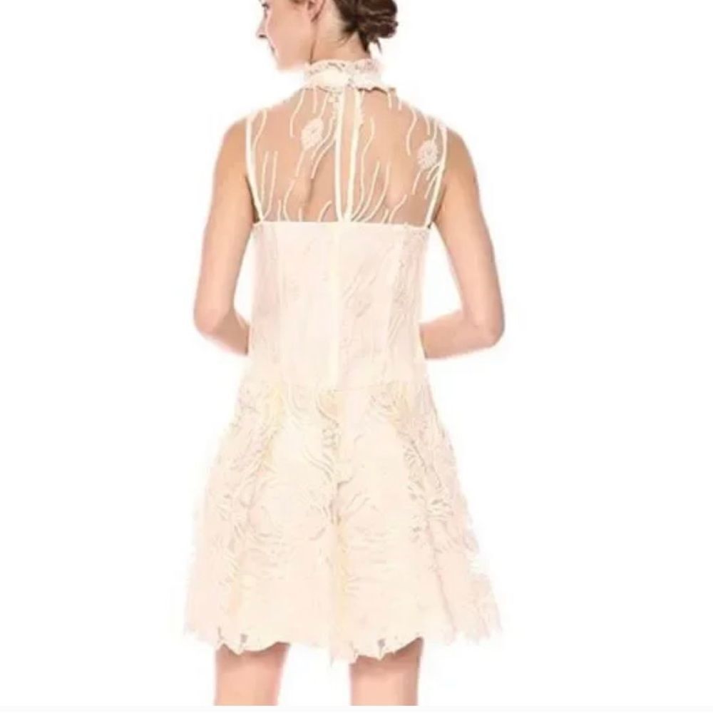 Nanette Lepore Bella Donna embroidery illusion neckline Balletcore minidress - Picture 2 of 16